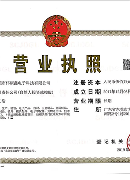 Dongguan company business license